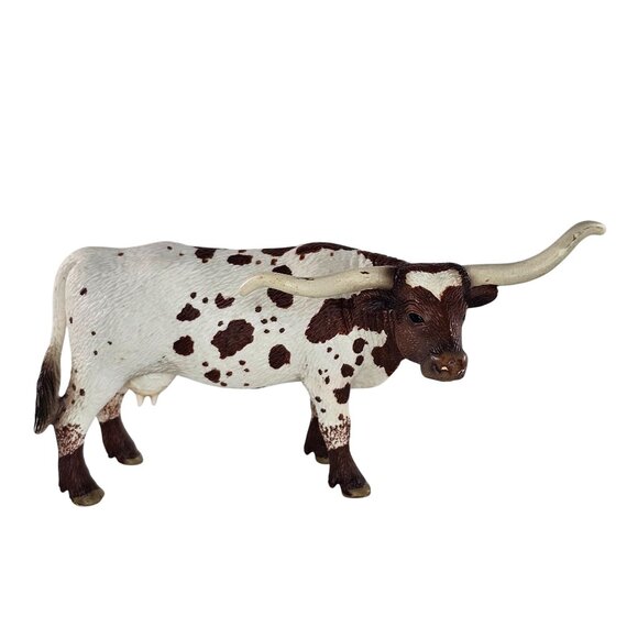 Schleich Texas Longhorn Cow Cattle #13685 Farm Life Realistic Animal Toy Figure - Picture 1 of 9